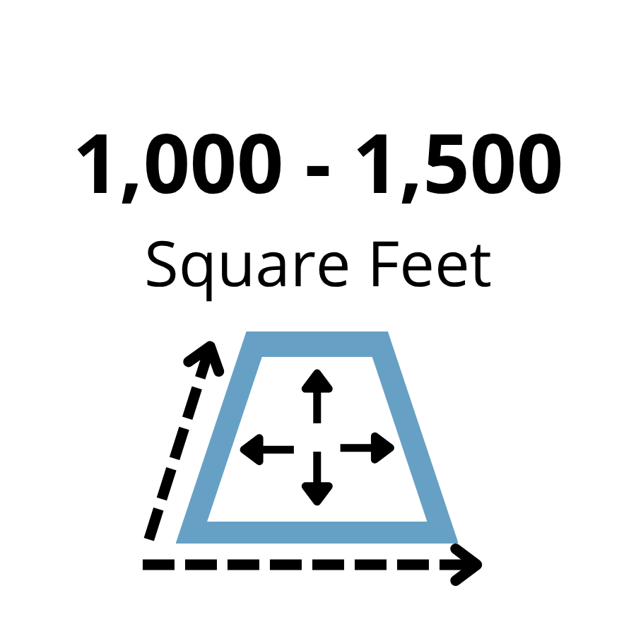 1,000 to 1,500 Square Feet