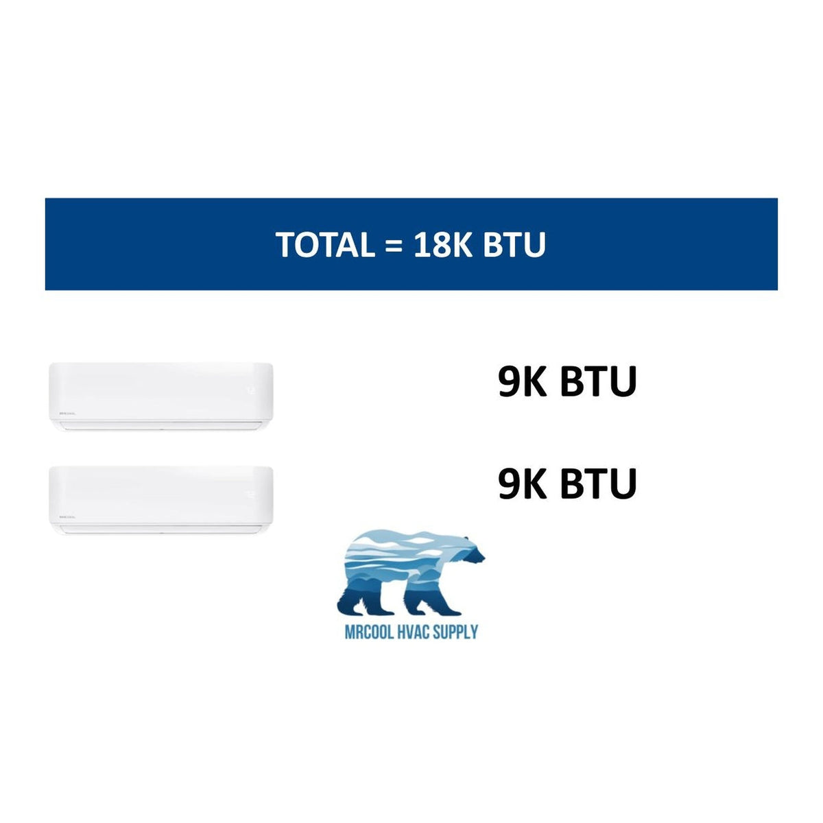 MRCOOL DIY Mini Split - 18,000 BTU 2 Zone Ductless Air Conditioner and Heat Pump, DIY-B-218HP0909