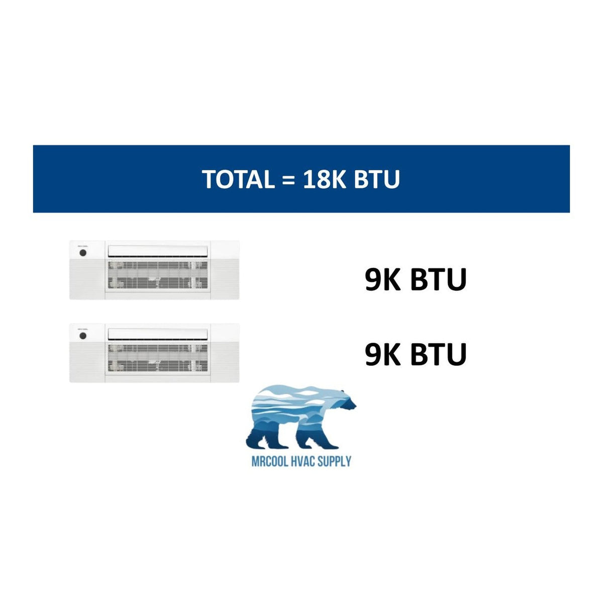 MRCOOL DIY Mini Split - 18,000 BTU 2 Zone Ceiling Cassette Ductless Air Conditioner and Heat Pump with 16 and 35 ft. Install Kit, DIYM218HPC00C02