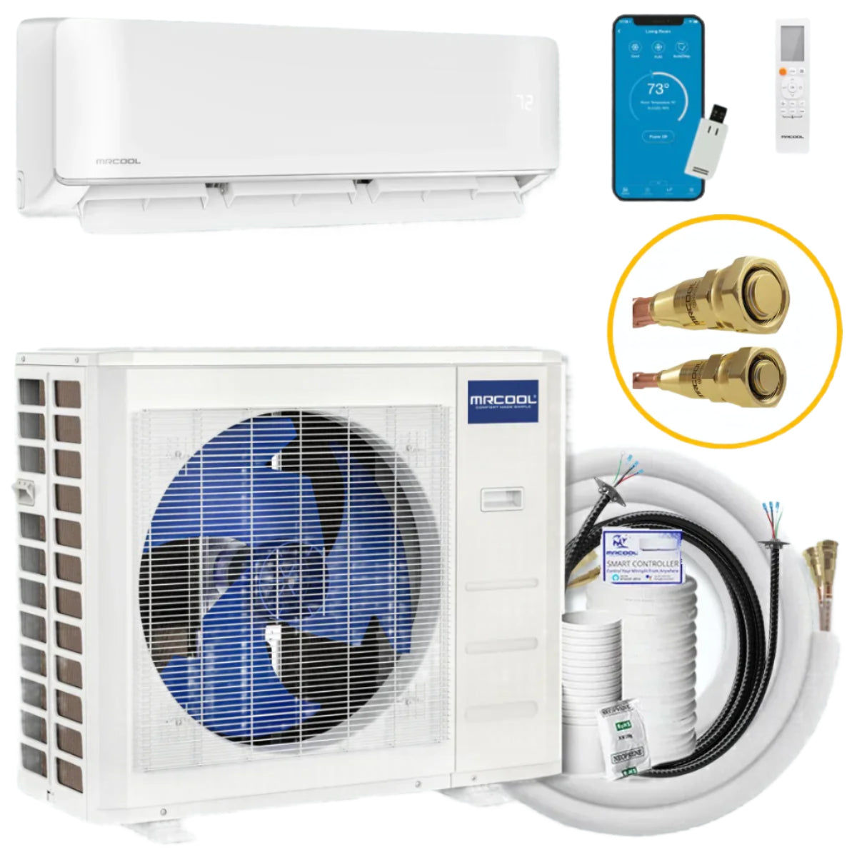 MRCOOL DIY 5th Gen E Star 24K BTU Single Zone Mini Split Complete System with 25ft. Line Set 230V, DIY-24-HP-WM-230D25-O