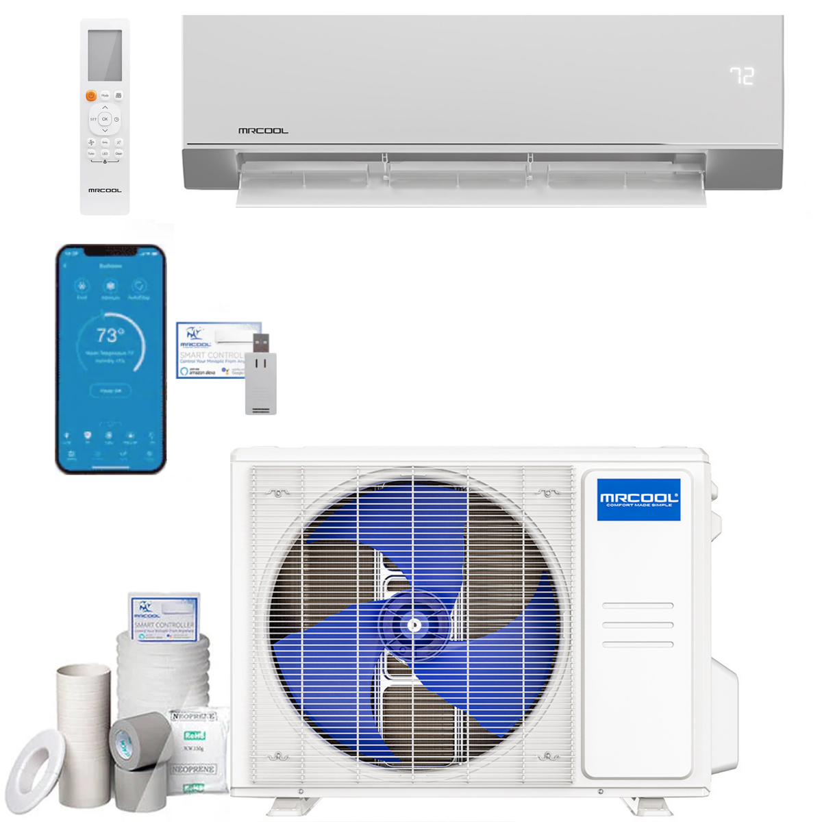 MRCOOL 4th Generation Olympus 24K BTU Ductless Mini Split Complete System 230V (HVAC Technician Required), O-ES-24-HP-230C-O1