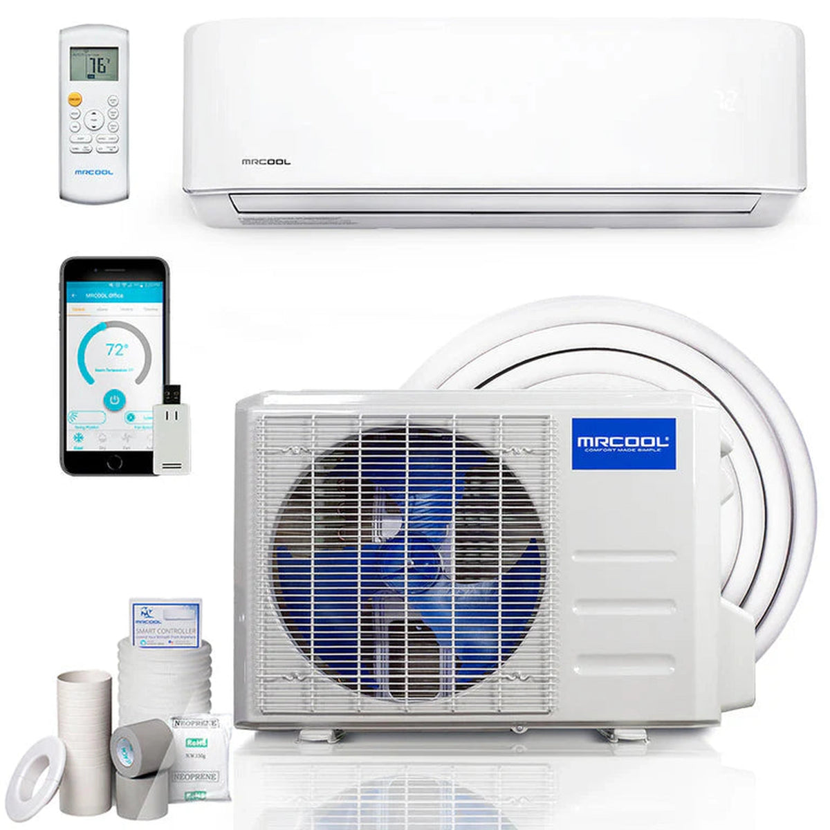 MRCOOL 5th Gen Advantage 9K BTU Ductless Mini Split Air Conditioner and Heat Pump 115V, A-09-HP-115D-O