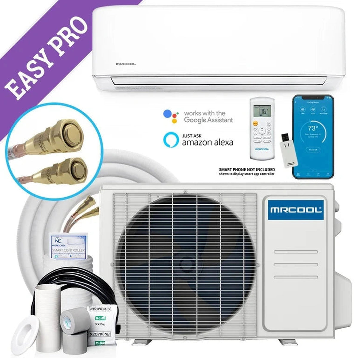 MRCOOL DIY Easy Pro 9K BTU Ductless Mini Split Heat Pump Complete System, EZPRO-09-HP-11516