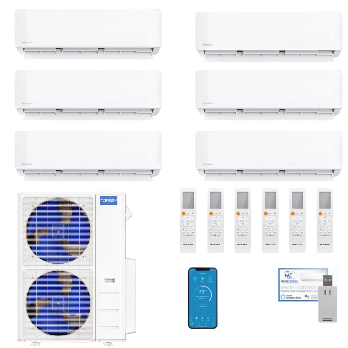 MRCOOL DIY 5th Gen 6-Zone 36,000 BTU Ductless Mini Split Air Conditioner &amp; Heat Pump (6K+6K+6K+6K+6K+6K), DIY6-B-48HP060606060606