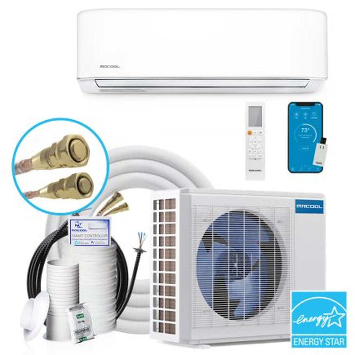 MRCOOL E Star DIY 4th Gen 12k BTU Ductless Mini-Split Air Handler 115V/60Hz, DIY-12-HP-WMAH-115C25