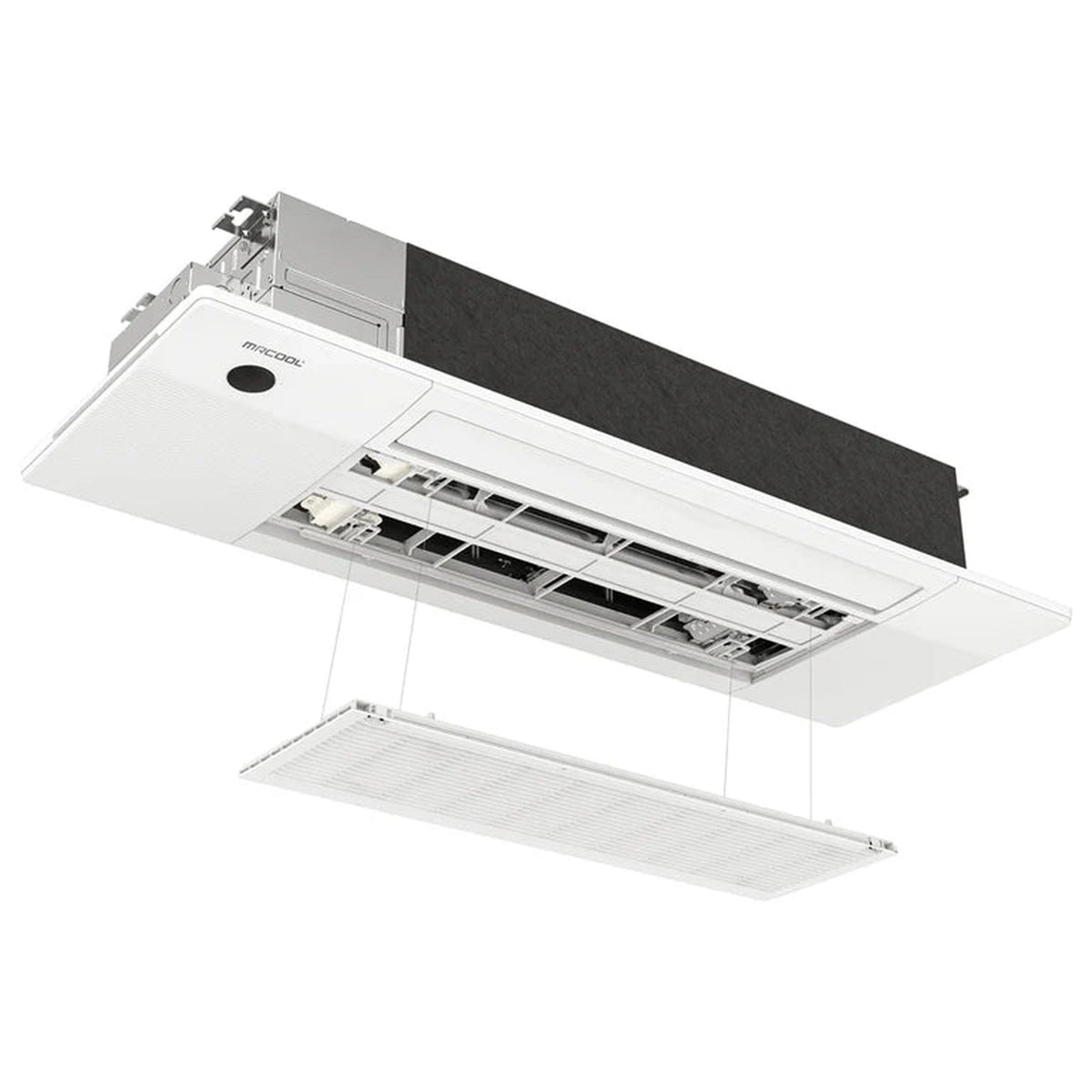 MRCOOL DIY 5th Gen 2-Zone 12,000 BTU Ceiling Cassette Ductless Mini Split Air Conditioner &amp; Heat Pump with Pre-Charged 35ft. Line Sets (6K+6K), DIYM218HPC00D11