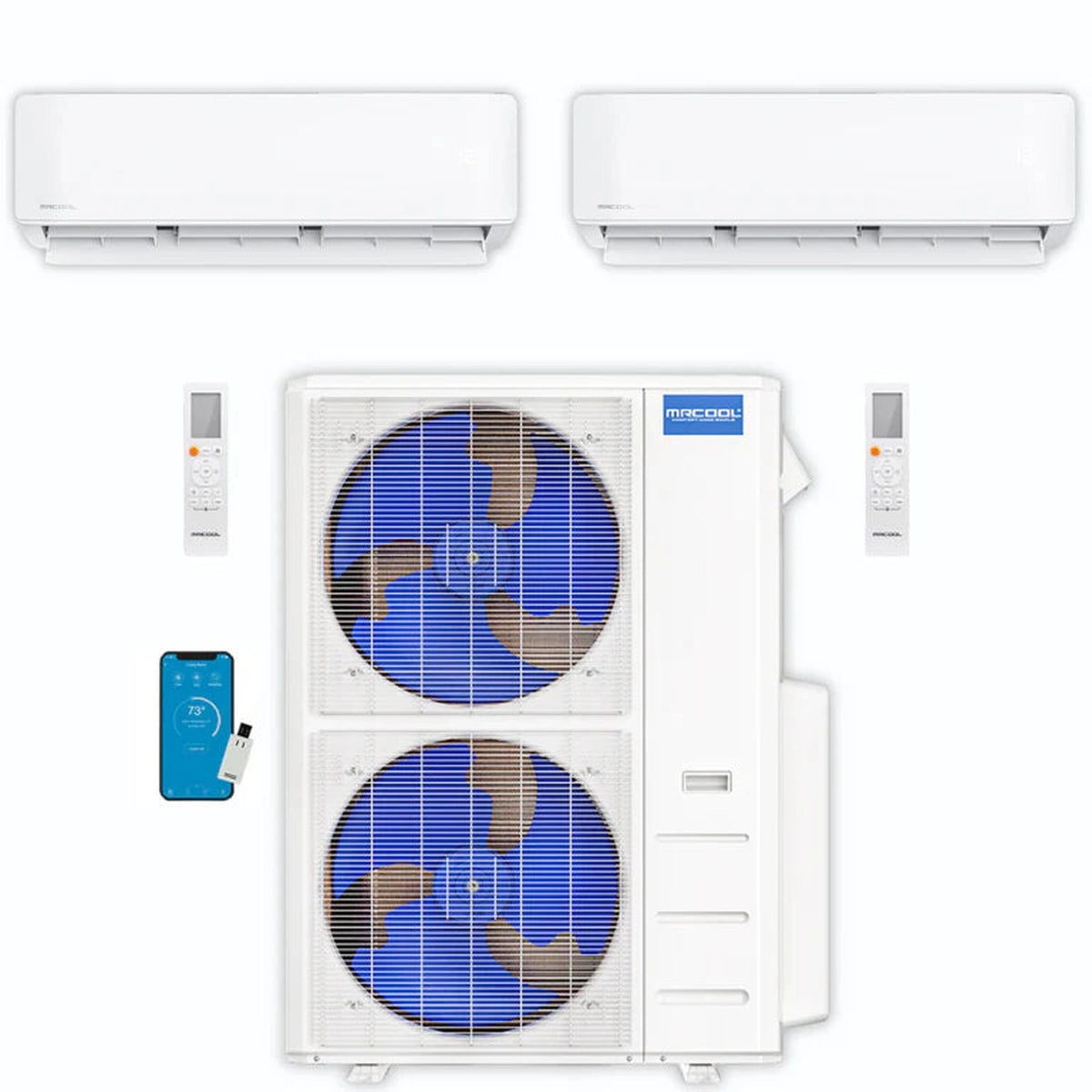 MRCOOL DIY 5th Gen 2-Zone 60,000 BTU Ductless Mini Split Air Conditioner &amp; Heat Pump (24K+36K), DIY2-B-55HP2436