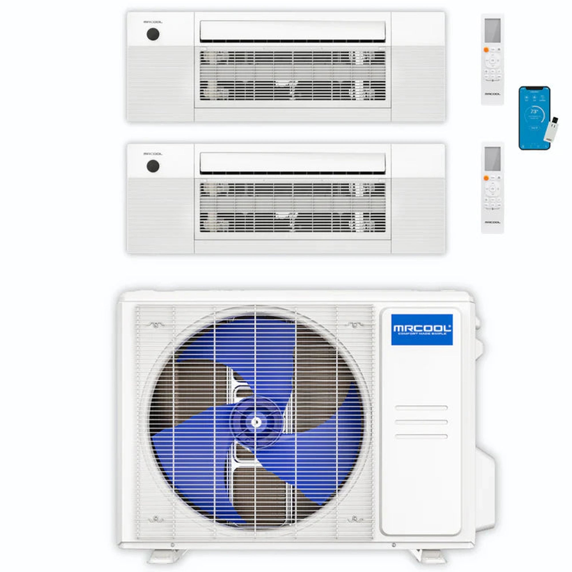 MRCOOL DIY 5th Gen 2-Zone 12,000 BTU Ceiling Cassette Ductless Mini Split Air Conditioner & Heat Pump (6K+6K), DIY2-BC-18HP0606