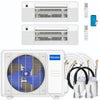MRCOOL DIY 5th Gen 2-Zone 24,000 BTU Ceiling Cassette Ductless Mini Split Air Conditioner & Heat Pump with 16ft. Pre-Charged Line Sets (6K+18K), DIYM227HPC01D00