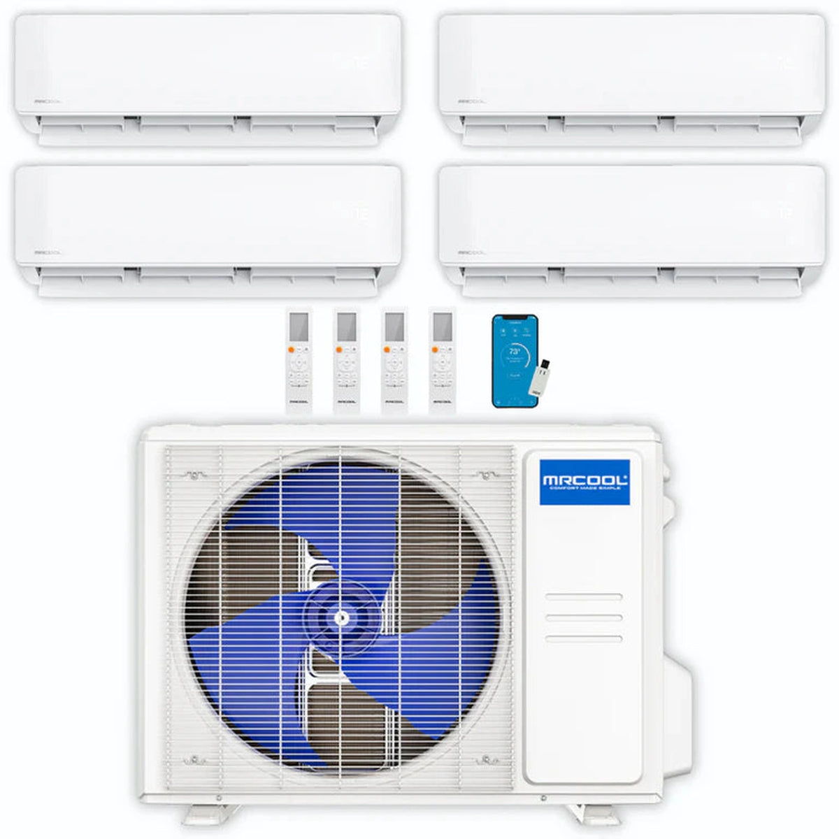 MRCOOL DIY 5th Gen 4-Zone 27,000 BTU Ductless Mini Split Air Conditioner &amp; Heat Pump (6K+6K+6K+9K), DIY4-B-27HP06060609